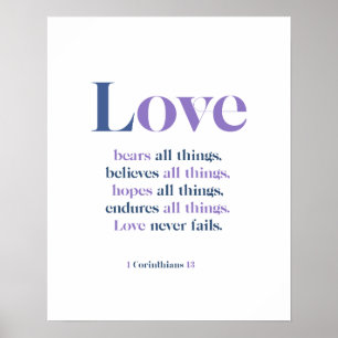Liefde heeft nooit Poster gefaald - 1 corinthians