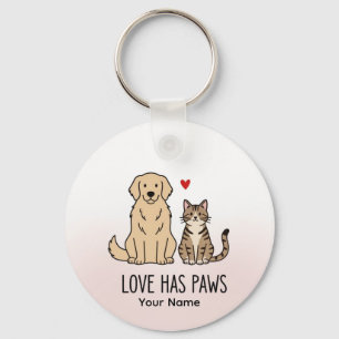 Liefde Heeft Poten Mooie Minimalistische Hond- e Sleutelhanger