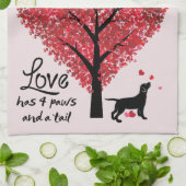 Liefde heeft vier poten en een Hondenliefhebber Va Theedoek (Gevouwen)