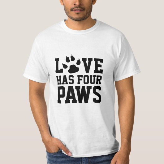 Liefde heeft vier poten t-shirt (Voorkant)