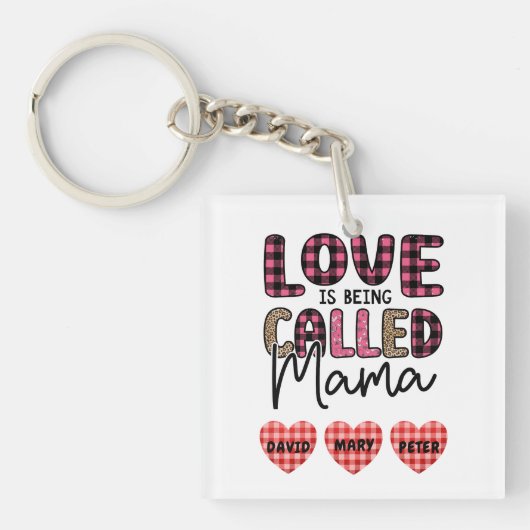 Liefde heet mama, mam Gift Sleutelhanger (voorkant)
