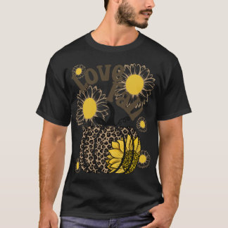 Liefde Herfst Vintage Luipaardprint Pompoen Bloeme T-shirt