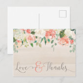 Liefde & het Bedankt de Bloemen danken u Briefkaart (Voorkant / Achterkant)