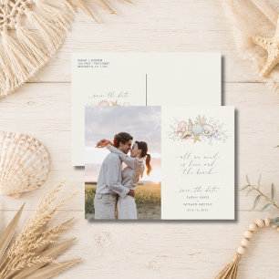 Liefde & Het Bruiloftsstrand Foto Save the Date Briefkaart