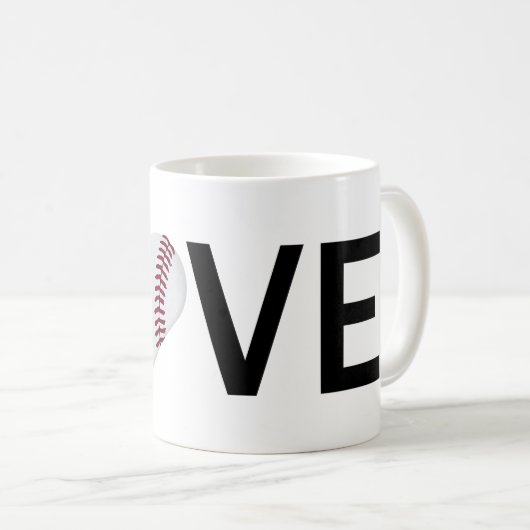 Liefde honkbal Mok (honkbalhart) (Voorkant rechts)
