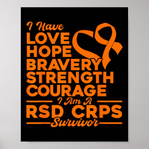 Liefde Hoop Kracht Moed RSD CRPS Bewustzijn Poster