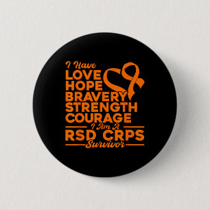 Liefde Hoop Kracht Moed RSD CRPS Bewustzijn Ronde Button 5,7 Cm