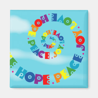 Liefde hoop vrede vreugde magneet
