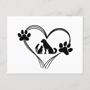 Liefde huisdieren poten briefkaart