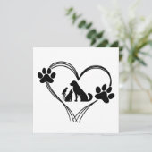 Liefde huisdieren poten  kaart (Staand voorkant)