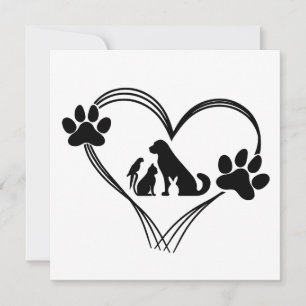 Liefde huisdieren poten kaart