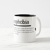 Liefde Humor Typografie | tweetonige koffie-Mok Tweekleurige Koffiemok (Voorkant rechts)