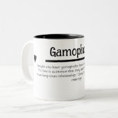 Liefde Humor Typografie | tweetonige koffie-Mok Tweekleurige Koffiemok (Voorkant links)
