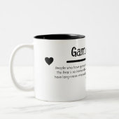 Liefde Humor Typografie | tweetonige koffie-Mok Tweekleurige Koffiemok (Links)