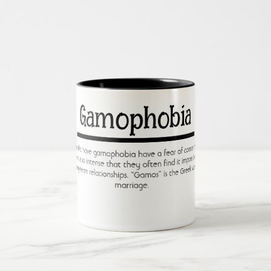 Liefde Humor Typografie | tweetonige koffie-Mok Tweekleurige Koffiemok (Center)