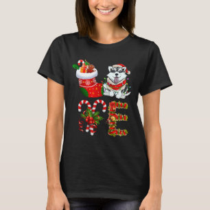 Liefde Husky Hond Kerstmis Licht Grappig Hond Dier T-shirt