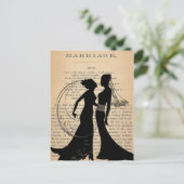 Liefde & Huwelijk Lesbisch Bruiloft Longfellow Briefkaart (Staand voorkant)