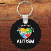 Liefde Iemand Met Autisme Hart Puzzel Autistisch Sleutelhanger (Voorkant)
