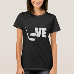 Liefde IJshockey Stick Puck Speler Keeper Fans Man T-shirt