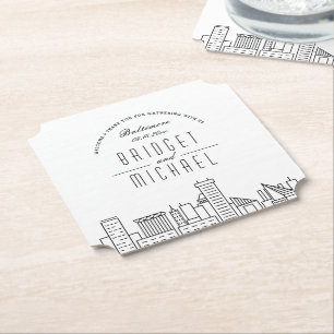 Liefde in Baltimore City Skyline Welkom Kartonnen Onderzetters