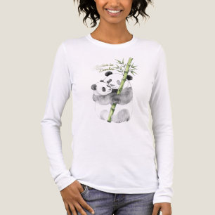 Liefde in Bamboe Pandas Lange Mouwen T-shirt