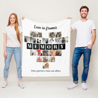 Liefde in Beeld Hart 20 Foto Collage Romantisch Fleece Deken
