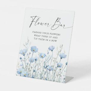 Liefde in bloei Blauwe Bruiloft Bloem Bar Bord Reclamebord Met Voetstuk