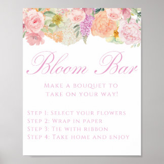 Liefde in Bloei Bloem Bar Bord Poster