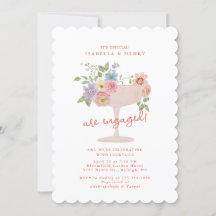 Liefde in bloei bloemrijke verlovingsfeest uitnodi
