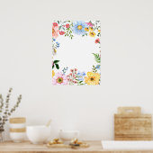 Liefde in Bloei Bruidsfeest Wilde Bloemen Ontvangs Poster (Keuken)