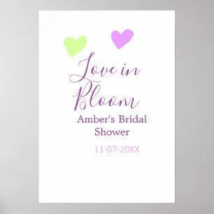 Liefde in bloei kleurrijk hart bruidsuitnodiging n poster