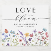 Liefde in Bloei Lente Zomer Bloemige Bruiloft Fees Sparkling Wijnetiket (Enkel label)
