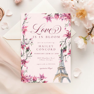 Liefde in bloei Paris Roze Bruidsmeisjesfeest Kaart