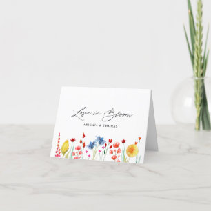 Liefde in Bloei Persoonlijke Wilde Bloemgrens Bedankkaart