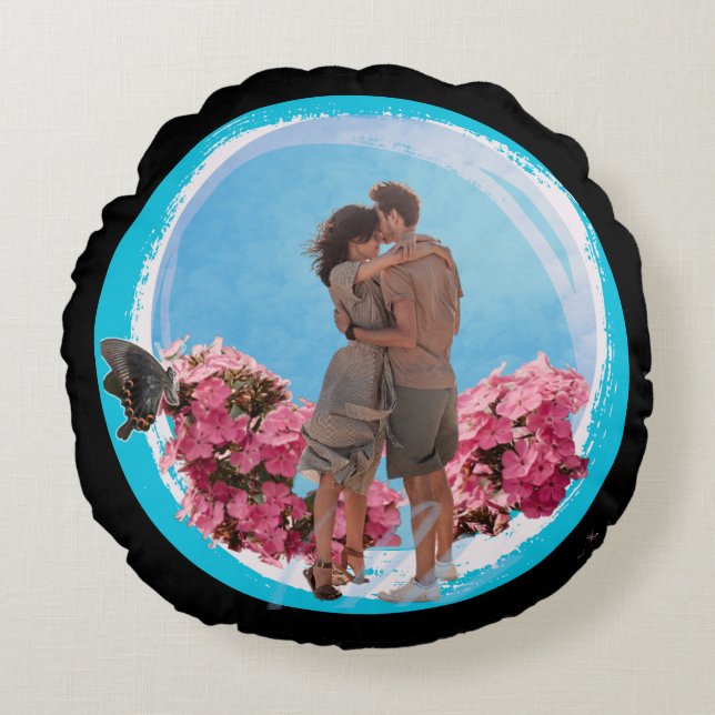 Liefde in Bloei Rond Kussen (Voorkant)