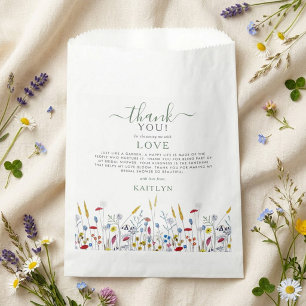 Liefde in Bloei Weide met Wilde Bloemen Bruidsdine Bedankzakje