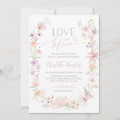 Liefde in bloei wilde bloem bruiloft feest kaart (Voorkant)