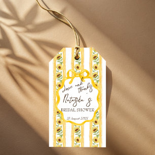 Liefde in bloei zonnebloemen vrijgezellenfeest gun cadeaulabel