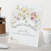 Liefde in bloem Wildflower Rustic Bridal Game Wish Reclamebord Met Voetstuk (Insitu)