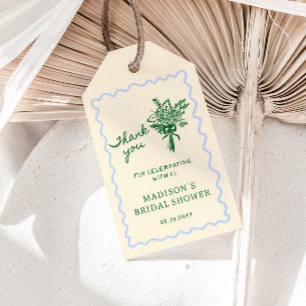 Liefde in Bloom Blauw Groen Vrijgezellenfeest Welk Cadeaulabel