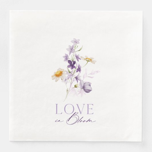 Liefde in Bloom Bloemen Trouwpapier Servetten (Voorkant)