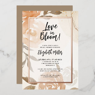 Liefde in Bloom Bloemen Vrijgezellenfeest Folie Uitnodiging
