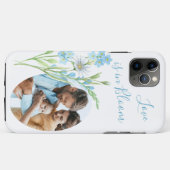Liefde in Bloom Blue Waterverf Wildbloemen Case-Mate iPhone Case (Achterkant (horizontaal))