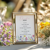 Liefde in Bloom Drink Menu Sign | Wildflower-thema Poster