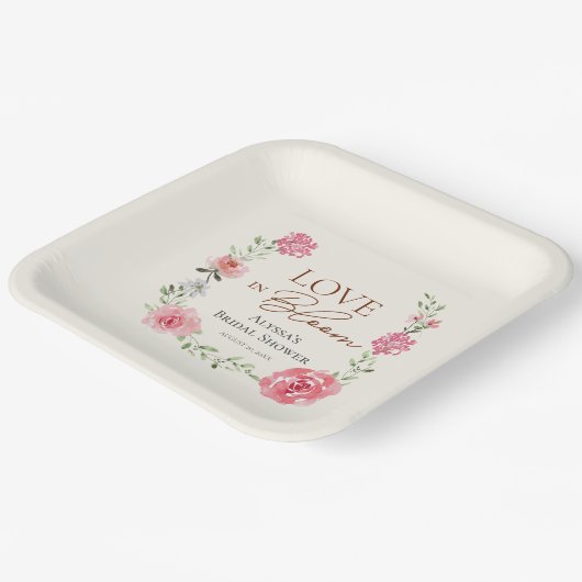 Liefde in Bloom Garden Thema Vrijgezellenfeest Cus Papieren Bordje (Gebogen)