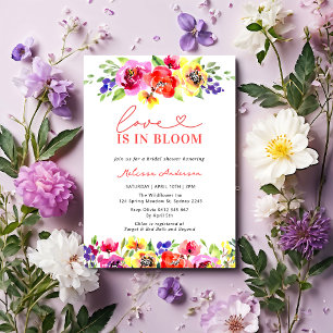 Liefde in Bloom Helder Kleurrijk Bloemen Vrijgezel Kaart