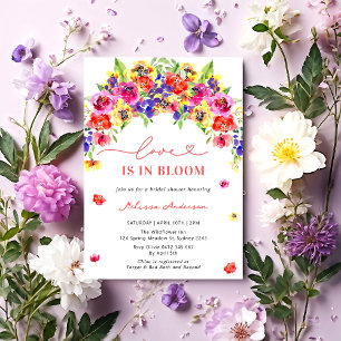 Liefde in Bloom Helder Kleurrijk Bloemen Vrijgezel Kaart