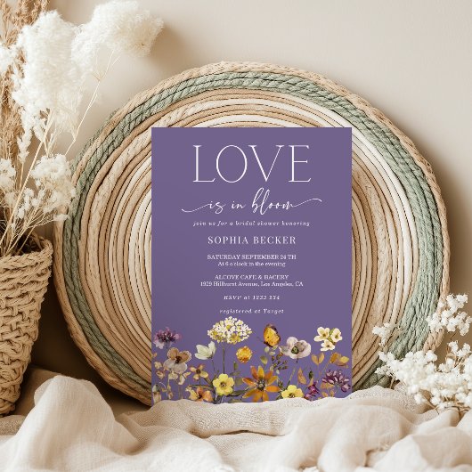 Liefde in Bloom Lavendel Bruids Douche Uitnodiging