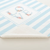Liefde in Bloom Pastel Bloemen en Strepen Patroon Sherpa Deken (3/4)