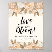 Liefde in Bloom Perzik Bloemen Bruiloft Welkom Poster (Voorkant)